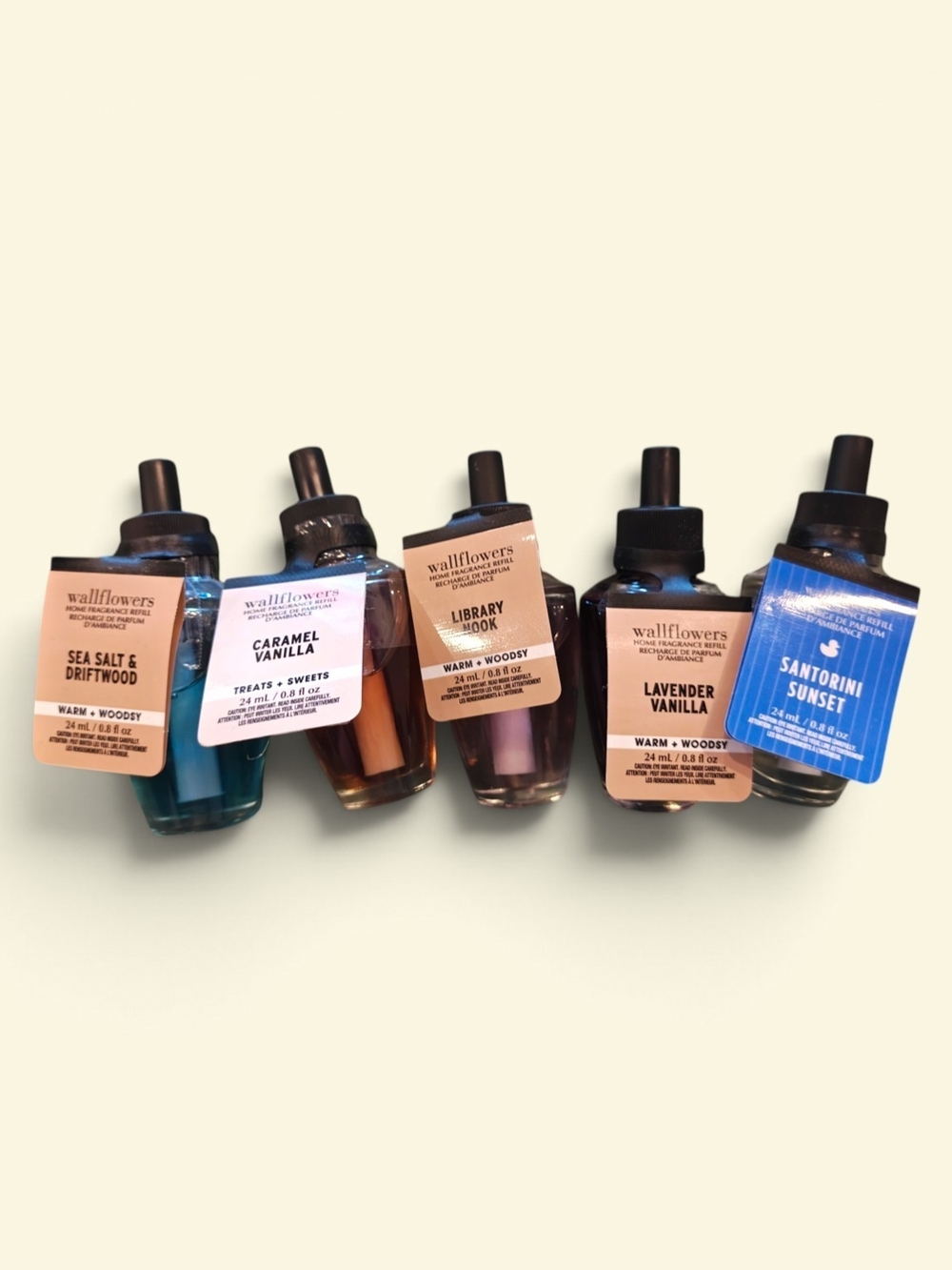 New Bath & Body Wallflowers Scent Refills Lavender, Vanilla, Santorini, Caramel